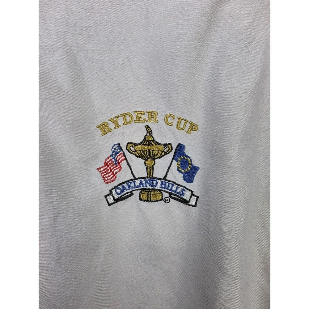 Oakland Hills Ryder Cup USA Zero Restriction 1/4 Zip Beige Pullver Jacket Size L